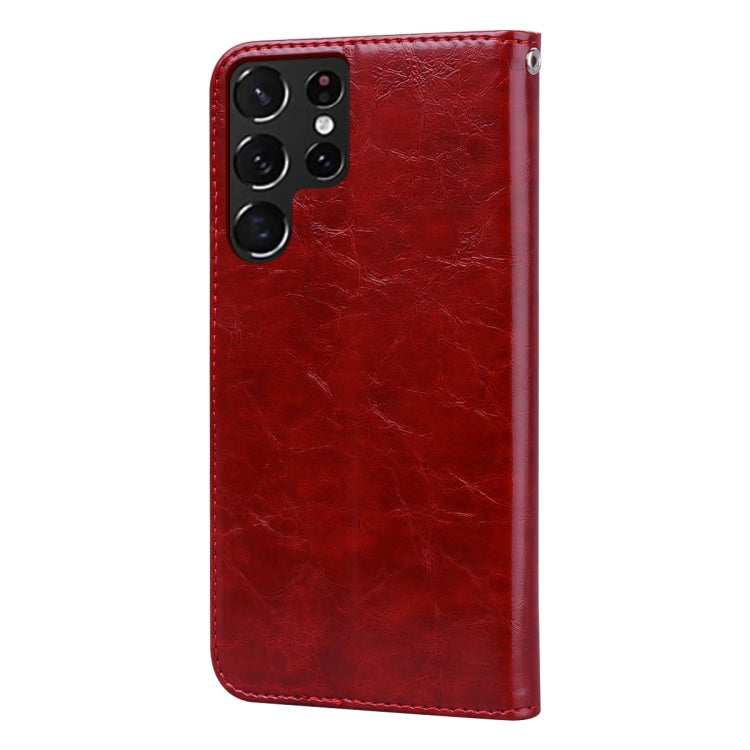 For Samsung Galaxy S22 Ultra 5G Oil Wax Texture Leather Phone Case