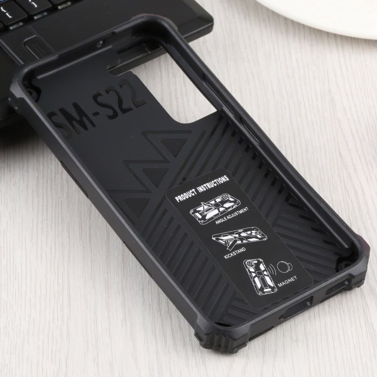 For Samsung Galaxy S22 5G Shockproof TPU + PC Magnetic Protective Phone Case with Holder