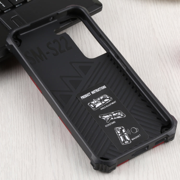 For Samsung Galaxy S22 5G Shockproof TPU + PC Magnetic Protective Phone Case with Holder
