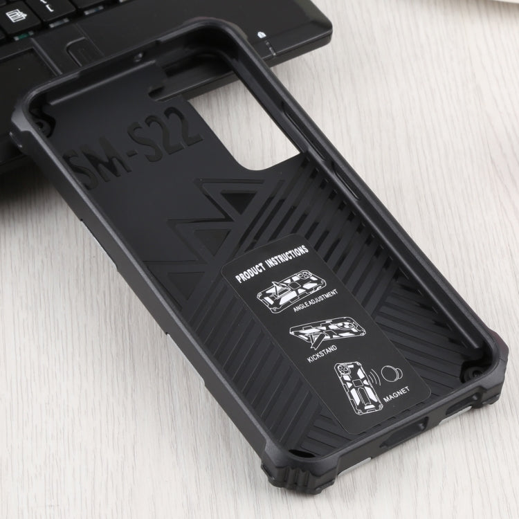 For Samsung Galaxy S22 5G Shockproof TPU + PC Magnetic Protective Phone Case with Holder