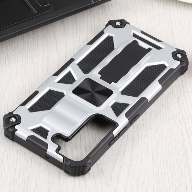 For Samsung Galaxy S22 5G Shockproof TPU + PC Magnetic Protective Phone Case with Holder
