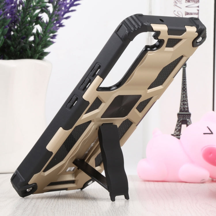 For Samsung Galaxy S22 5G Shockproof TPU + PC Magnetic Protective Phone Case with Holder
