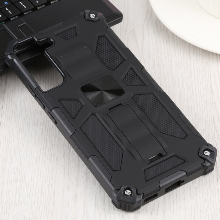 For Samsung Galaxy S22+ 5G Shockproof TPU + PC Magnetic Protective Phone Case with Holder