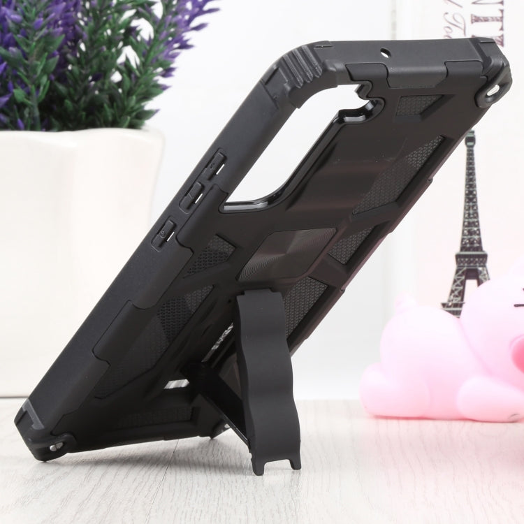 For Samsung Galaxy S22+ 5G Shockproof TPU + PC Magnetic Protective Phone Case with Holder