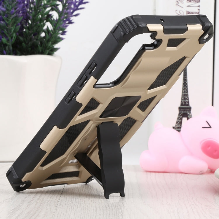 For Samsung Galaxy S22+ 5G Shockproof TPU + PC Magnetic Protective Phone Case with Holder