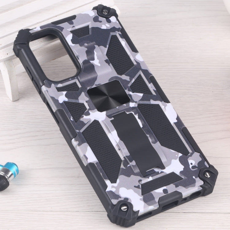 For Samsung Galaxy A13 5G Camouflage Armor Kickstand TPU + PC Magnetic Phone Case(Grey)