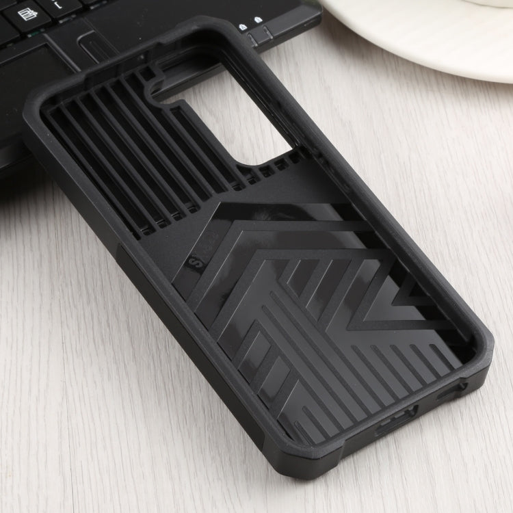 For Samsung Galaxy S22 5G Sliding Camera Cover Design PC + TPU Shockproof Phone Case with Ring Holder & Card Slot