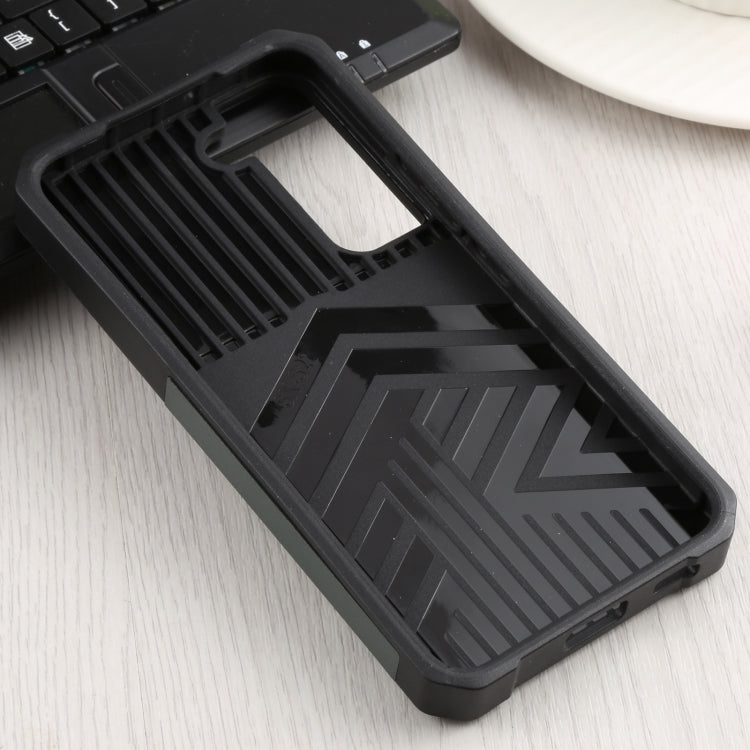 For Samsung Galaxy S22 5G Sliding Camera Cover Design PC + TPU Shockproof Phone Case with Ring Holder & Card Slot