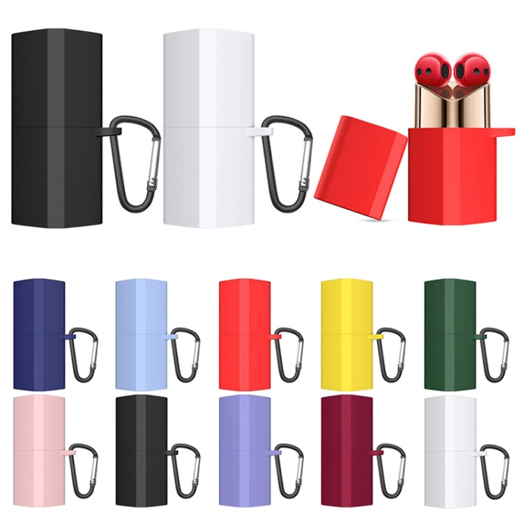 For Huawei FreeBuds Lipstick Silicone Earphone Protective Case with Hook