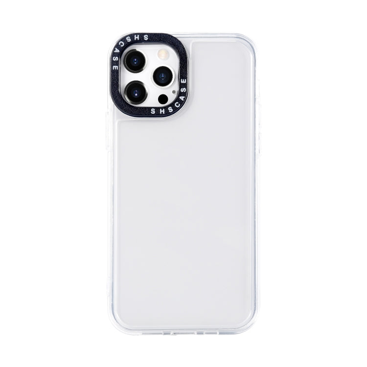 For iPhone 13 mini Black Lens Frame Transparent TPU Phone Case