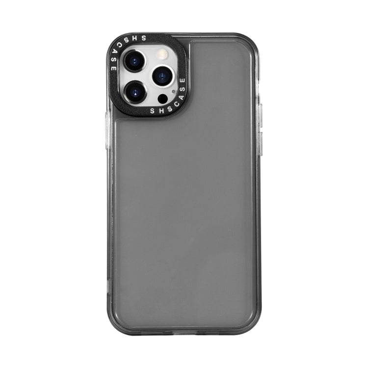 For iPhone 13 Pro Max Black Lens Frame Transparent TPU Phone Case