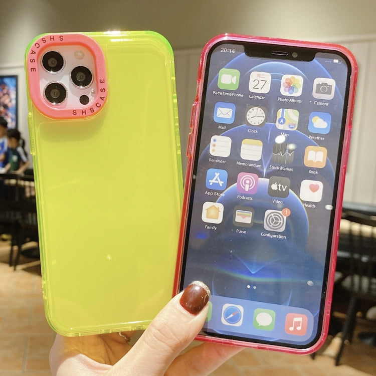 For iPhone 13 mini Color Contrast Lens Frame Transparent TPU Phone Case