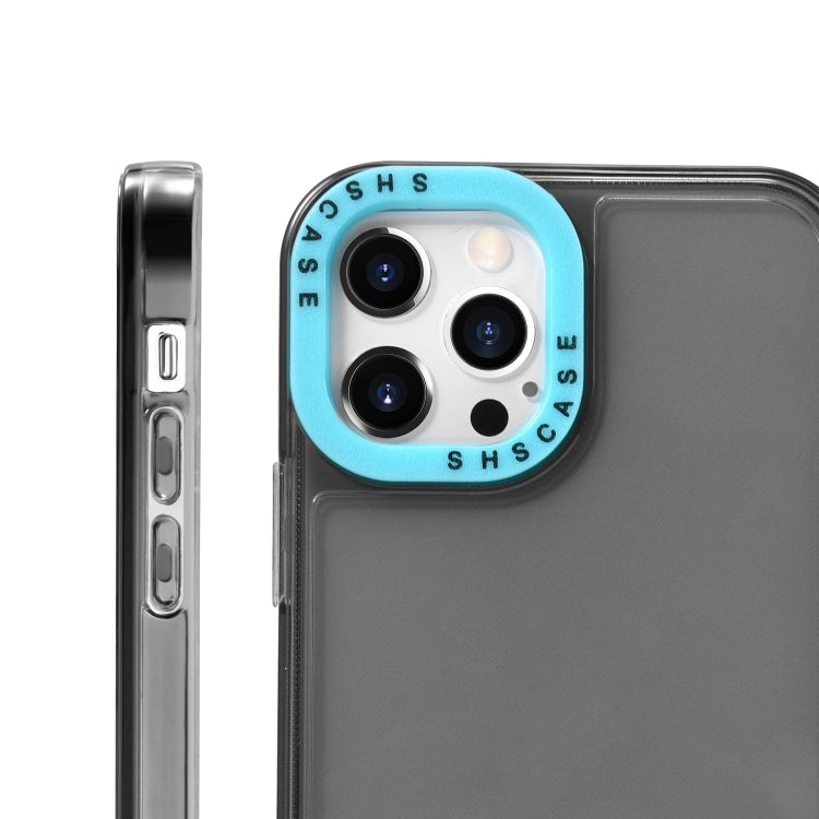 For iPhone 13 mini Color Contrast Lens Frame Transparent TPU Phone Case
