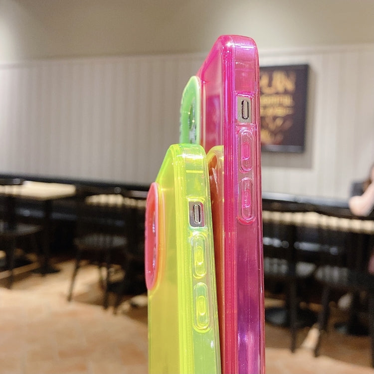 For iPhone 13 mini Color Contrast Lens Frame Transparent TPU Phone Case