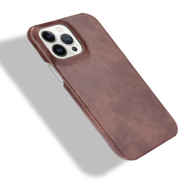 For iPhone 13 Pro Litchi Leather PC Phone Case