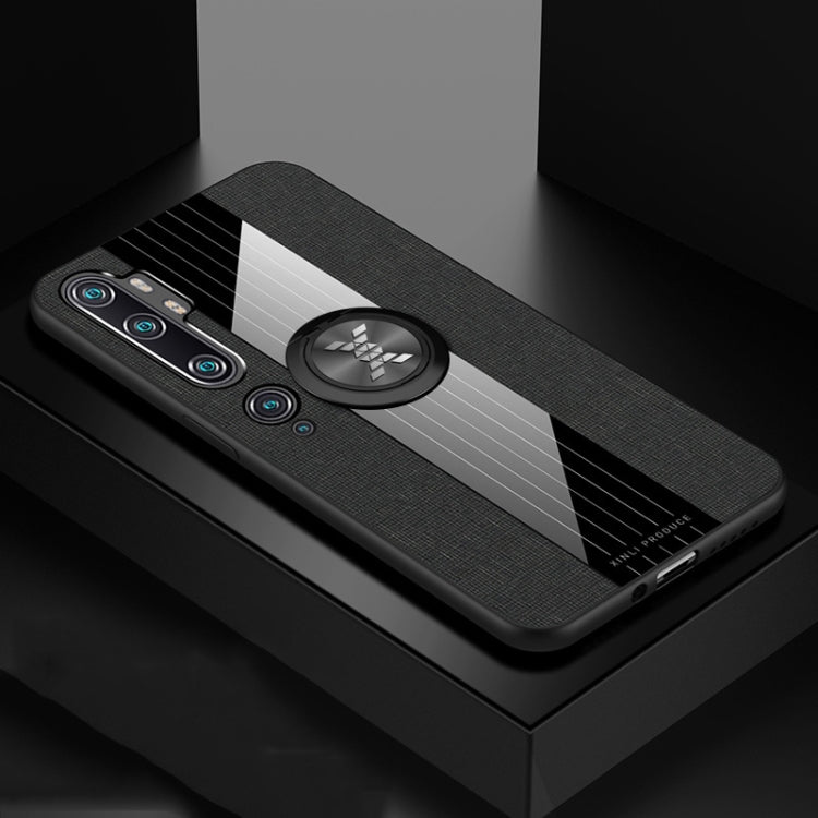 For Xiaomi Mi CC9 Pro XINLI Stitching Cloth Texture TPU Phone Case with Ring Holder