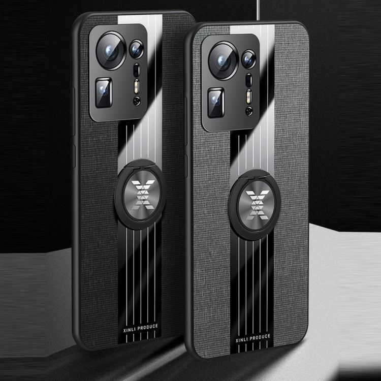 For Xiaomi Mi Mix 4 XINLI Stitching Cloth Texture TPU Phone Case with Ring Holder