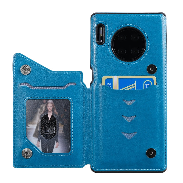 For Huawei Mate30 Pro Cat Tree Embossing Pattern Shockproof Protective Case with Card Slots & Photo Frame