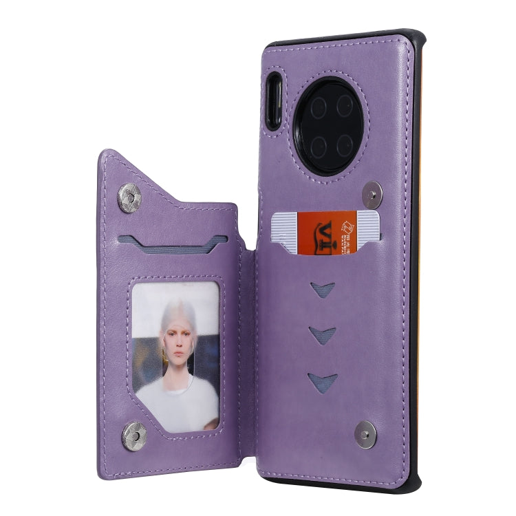 For Huawei Mate30 Pro Cat Tree Embossing Pattern Shockproof Protective Case with Card Slots & Photo Frame