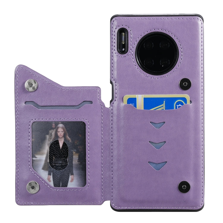 For Huawei Mate30 Pro Cat Tree Embossing Pattern Shockproof Protective Case with Card Slots & Photo Frame