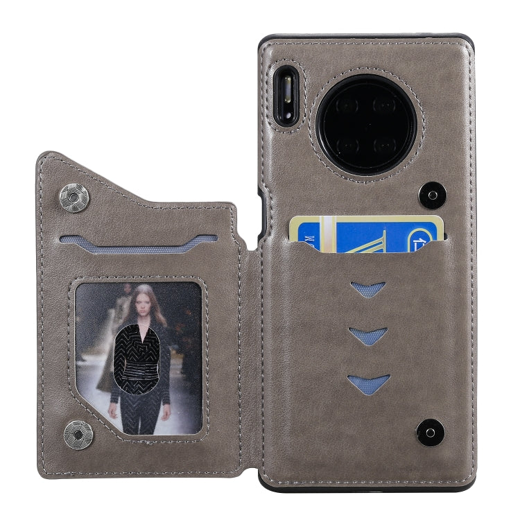 For Huawei Mate30 Pro Cat Tree Embossing Pattern Shockproof Protective Case with Card Slots & Photo Frame