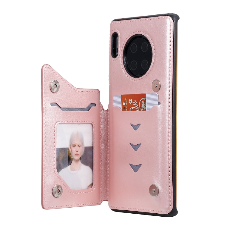 For Huawei Mate30 Pro Cat Tree Embossing Pattern Shockproof Protective Case with Card Slots & Photo Frame