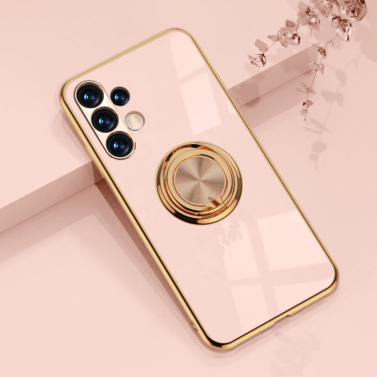 For Samsung Galaxy A13 4G 6D Electroplating Silicone Phone Case with Ring Holder