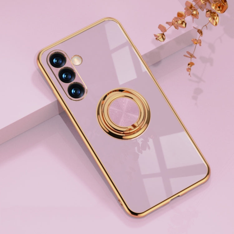 For Samsung Galaxy A13 5G 6D Electroplating Silicone Phone Case with Ring Holder