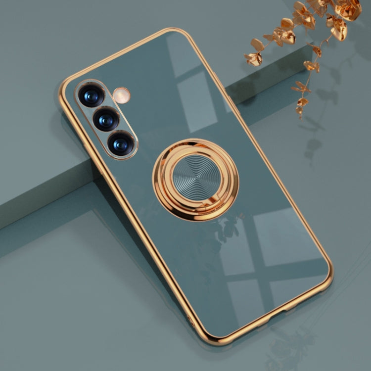 For Samsung Galaxy A13 5G 6D Electroplating Silicone Phone Case with Ring Holder