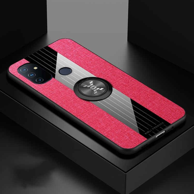 For OnePlus Nord N100 XINLI Stitching Cloth Texture TPU Phone Case with Ring Holder