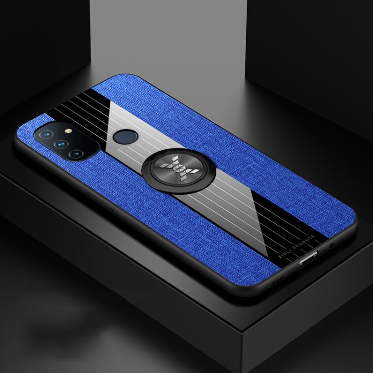 For OnePlus Nord N100 XINLI Stitching Cloth Texture TPU Phone Case with Ring Holder
