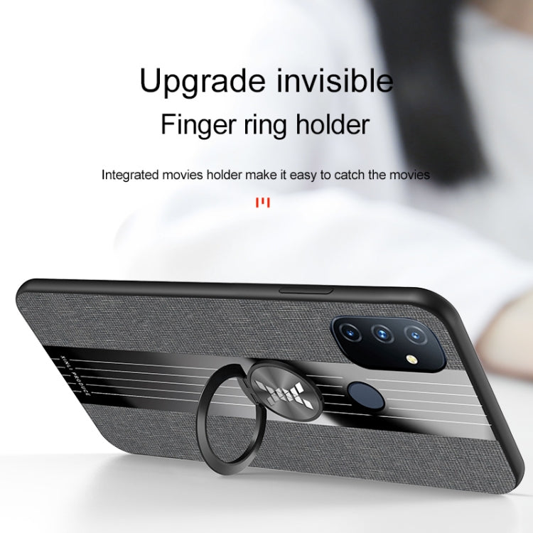For OnePlus Nord N100 XINLI Stitching Cloth Texture TPU Phone Case with Ring Holder