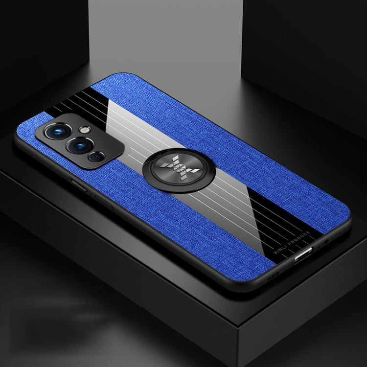 For OnePlus 9 XINLI Stitching Cloth Texture TPU Phone Case with Ring Holder