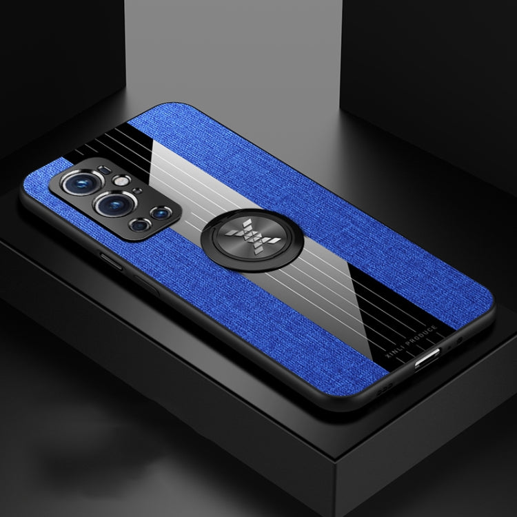 For OnePlus 9 Pro XINLI Stitching Cloth Texture TPU Phone Case with Ring Holder
