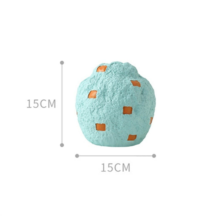 Cute Fruit Plant Shape Creative Nordic Style Resin Frosted Vase, Style:Blue Apple