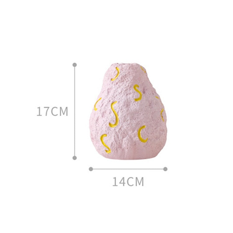 Cute Fruit Plant Shape Creative Nordic Style Resin Frosted Vase, Style:Pink Purple Pear