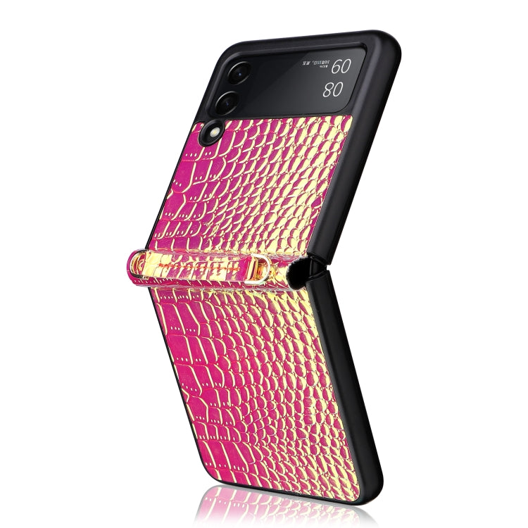 For Samsung Galaxy Z Flip3 5G Siamese Pearl Texture Phone Case with Lanyard