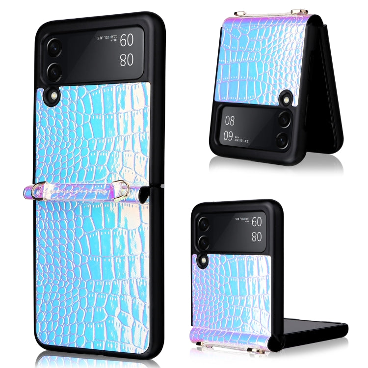 For Samsung Galaxy Z Flip3 5G Siamese Pearl Texture Phone Case with Lanyard