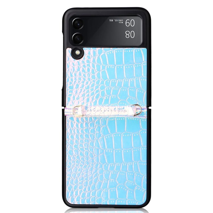 For Samsung Galaxy Z Flip3 5G Siamese Pearl Texture Phone Case with Lanyard