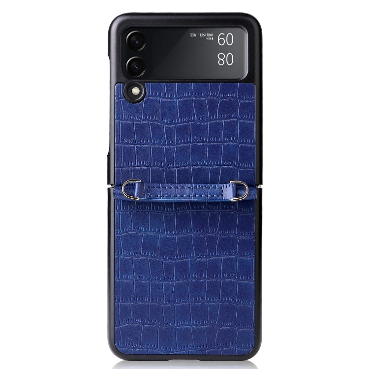 For Samsung Galaxy Z Flip3 5G Siamese Bamboo Texture Phone Case with Lanyard