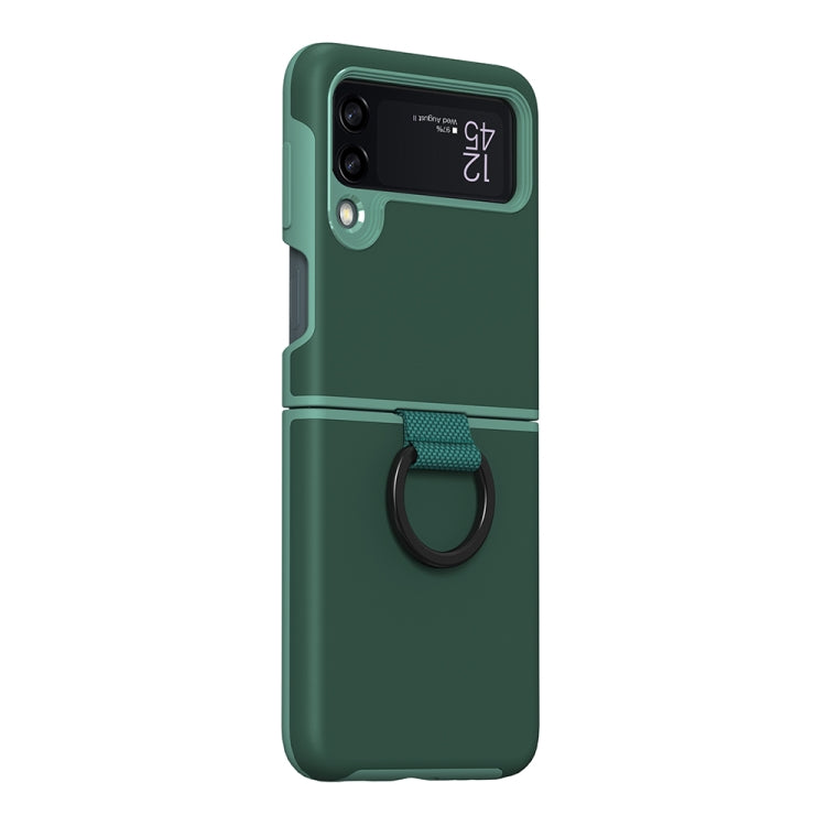 For Samsung Galaxy Z Flip3 5G 2 in 1 Skin Feel PC Phone Case with Ring Holder