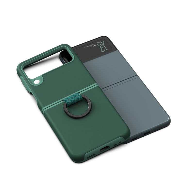For Samsung Galaxy Z Flip3 5G 2 in 1 Skin Feel PC Phone Case with Ring Holder