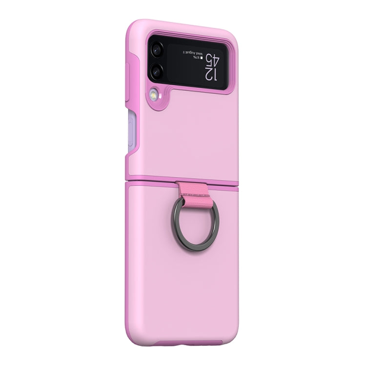 For Samsung Galaxy Z Flip3 5G 2 in 1 Skin Feel PC Phone Case with Ring Holder