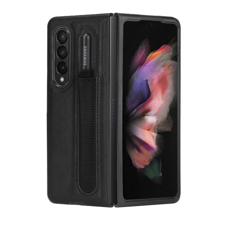 For Samsung Galaxy Z Fold3 5G Vintage Texture Phone Case with Pen Slot
