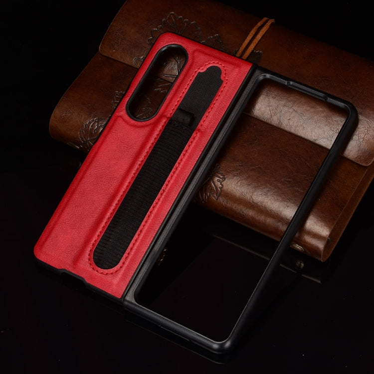 For Samsung Galaxy Z Fold3 5G Vintage Texture Phone Case with Pen Slot