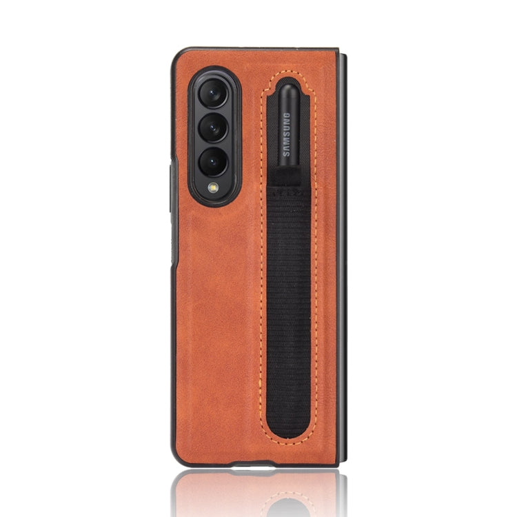 For Samsung Galaxy Z Fold3 5G Vintage Texture Phone Case with Pen Slot