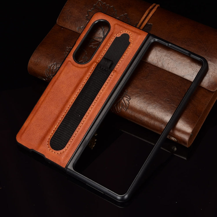For Samsung Galaxy Z Fold3 5G Vintage Texture Phone Case with Pen Slot