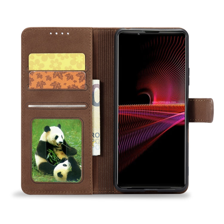 For Sony Xperia 1 III Frosted Anti-theft Brush Horizontal Flip Leather Phone Case