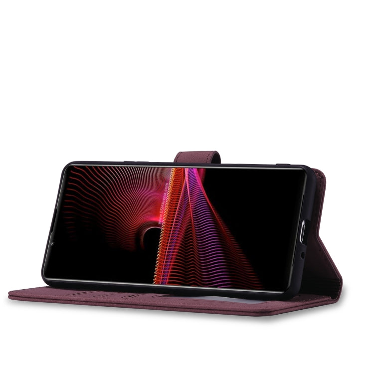 For Sony Xperia 1 III Frosted Anti-theft Brush Horizontal Flip Leather Phone Case