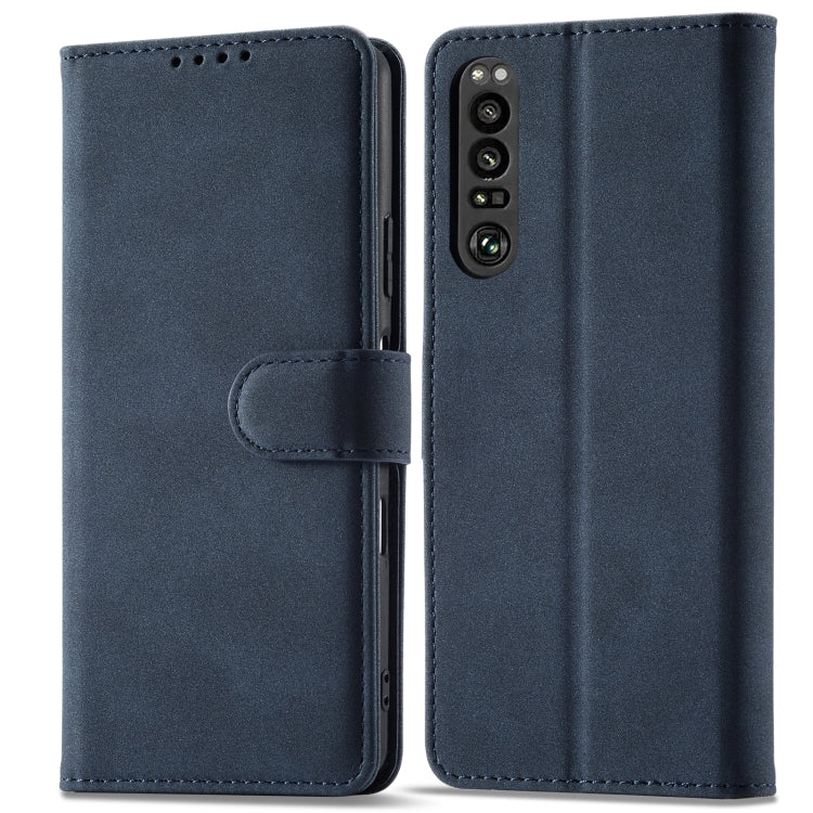 For Sony Xperia 1 III Frosted Anti-theft Brush Horizontal Flip Leather Phone Case